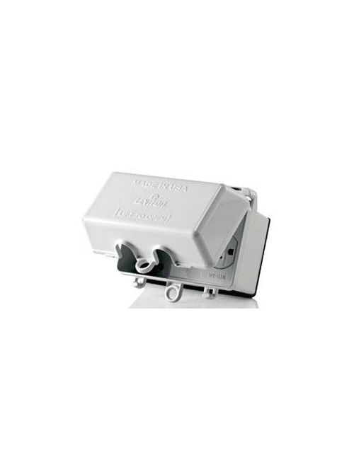 Product image for Leviton M5999-GY 5.46 x 5.05 x 2.88 Inch Powder Coated Gray Die-Cast Zinc Horizontal Device Mount Weatherproof Box Cover