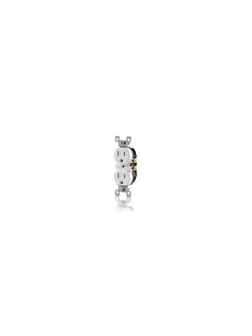 Leviton T5320-W 125 Volt 15 Amp 2-Pole 3-Wire NEMA 5-15R White Thermoplastic Grounding Straight Blade Duplex Receptacle Leviton T5320-W 125 Volt 15 Amp 2-Pole 3-Wire NEMA 5-15R White Thermoplastic Grounding Straight Blade Duplex Receptacle