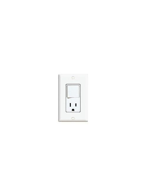 Leviton 5645-W 120 Volt 15 Amp NEMA 5-15R 3-Way 1/2 Hp White Thermoplastic Decorator Combination Switch and Receptacle Leviton 5645-W 120 Volt 15 Amp NEMA 5-15R 3-Way 1/2 Hp White Thermoplastic Decorator Combination Switch and Receptacle