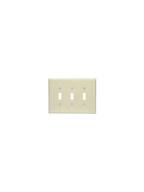 Leviton 86111 3-Gang Toggle Device Mount Switch Oversized Thermoset Ivory Wallplate Leviton 86111 3-Gang Toggle Device Mount Switch Oversized Thermoset Ivory Wallplate