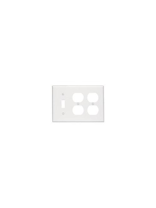 Leviton 86047 6.38 x 0.22 x 4.5 Inch 3-Gang Smooth Ivory Thermoset Device Mount Standard Combination Wallplate Leviton 86047 6.38 x 0.22 x 4.5 Inch 3-Gang Smooth Ivory Thermoset Device Mount Standard Combination Wallplate