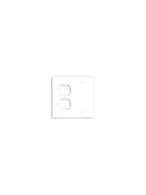 Leviton 88008 4.56 x 0.22 x 4.5 Inch 2-Gang Smooth White Thermoset Box Mount Standard Combination Wallplate Leviton 88008 4.56 x 0.22 x 4.5 Inch 2-Gang Smooth White Thermoset Box Mount Standard Combination Wallplate