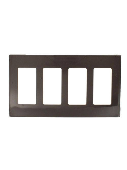 Leviton 80312 8.19 x 0.22 x 4.5 Inch 4-Gang Smooth Brown Thermoplastic Nylon Snap-On Screwless Standard Decorator Wallplate Leviton 80312 8.19 x 0.22 x 4.5 Inch 4-Gang Smooth Brown Thermoplastic Nylon Snap-On Screwless Standard Decorator Wallplate