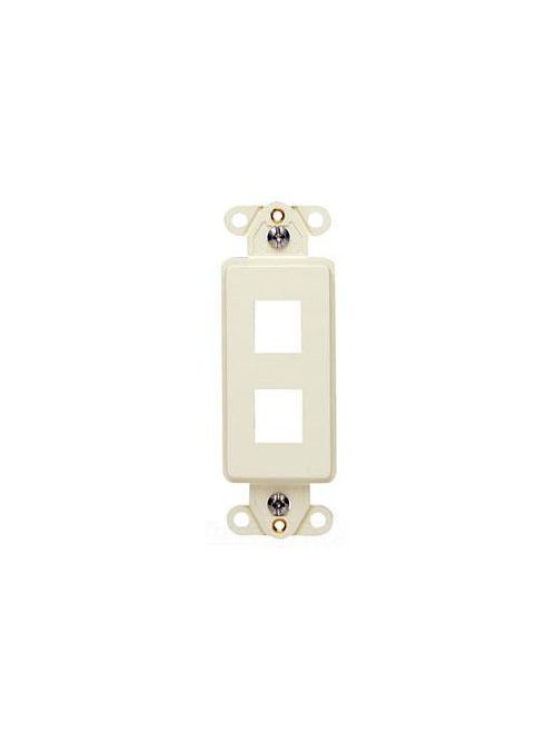 Product image for Leviton 41642-A 1.29 x 0.22 x 3.81 Inch 2-Port Almond Flush Mount Decorator Wallplate Insert