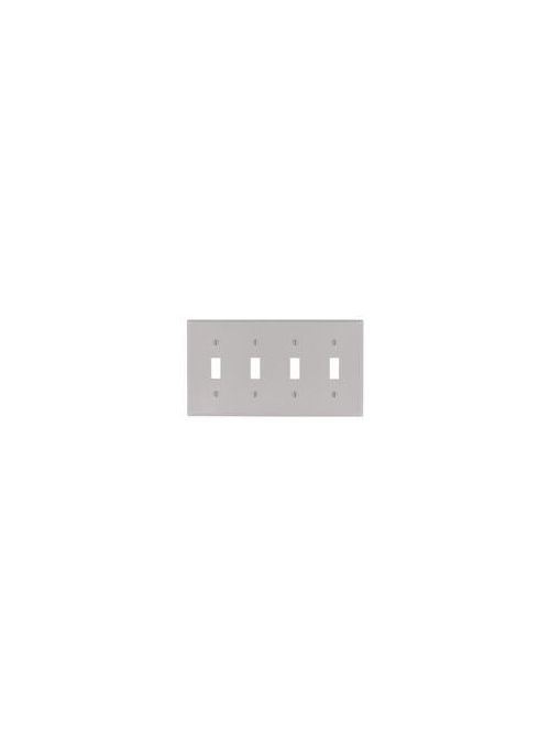 Leviton 87012 4-Gang Toggle Device Mount Switch Standard Size Thermoset Grey Wallplate Leviton 87012 4-Gang Toggle Device Mount Switch Standard Size Thermoset Grey Wallplate
