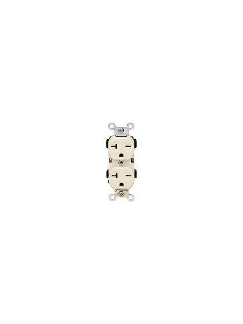 Leviton 5824-I 250 Volt 20 Amp 2-Pole 3-Wire NEMA 6-20R 2 Hp Ivory Nylon Narrow Straight Blade Duplex Receptacle Leviton 5824-I 250 Volt 20 Amp 2-Pole 3-Wire NEMA 6-20R 2 Hp Ivory Nylon Narrow Straight Blade Duplex Receptacle