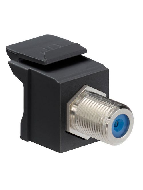 Leviton 41084-FEF 75 Ohm Nickel Plated Black Plastic Female-to-Female Screw-On Feed-Through F-Connector Leviton 41084-FEF 75 Ohm Nickel Plated Black Plastic Female-to-Female Screw-On Feed-Through F-Connector