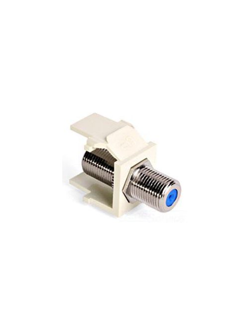 Product image for Leviton 41084-FAF 75 Ohm Nickel Plated Almond Plastic Female-to-Female Screw-On Feed-Through F-Connector