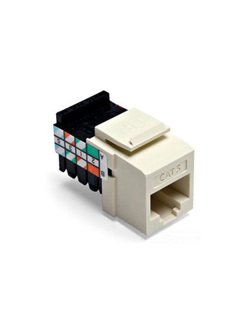 Product image for Leviton 41108-RA5 Category 5 Almond Plastic Snap-In 8-Position 8-Conductor UTP Jack Connector