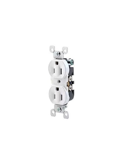 Product image for Leviton 5320-ACP 125 Volt 15 Amp 2-Pole 3-Wire NEMA 5-15R Almond Thermoplastic Grounding Straight Blade Duplex Receptacle