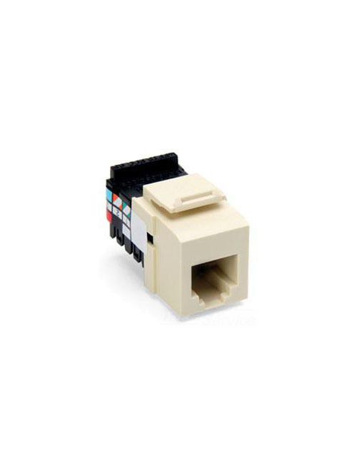 Product image for Leviton 41106-RA6 USOC Almond Plastic Surface/Flush Mount Snap-In 6-Position 6-Conductor UTP Jack Voice Grade Connector