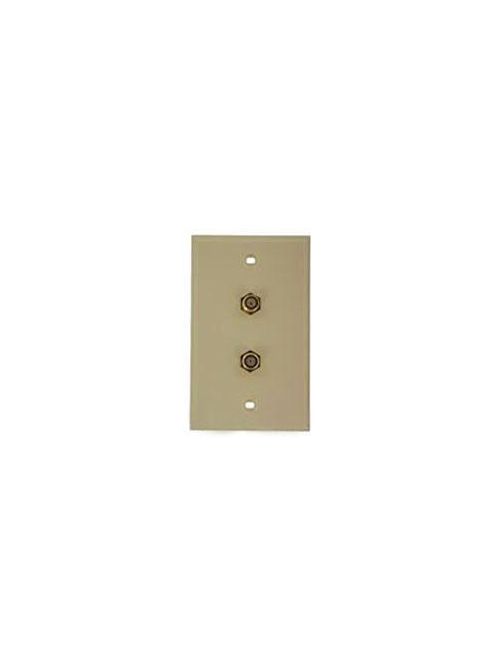 Product image for Leviton 40982-W White Flush Mount Standard F-Connector Duplex Video Wall Jack