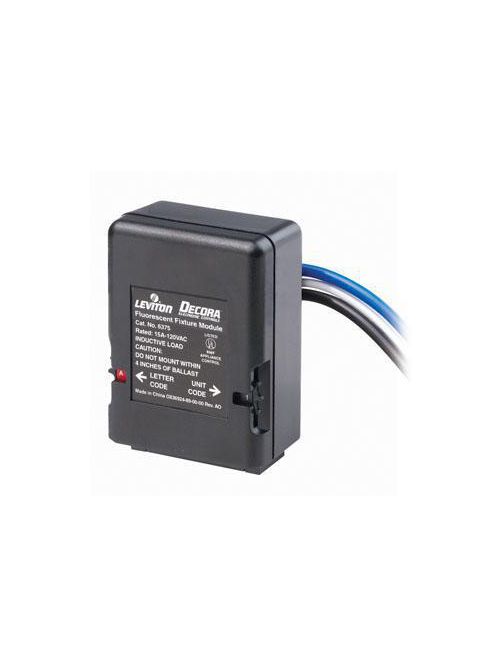 Product image for Leviton 6375 120 Volt 15 Amp Black 1-Way Communication Fixture Relay Module Receiver