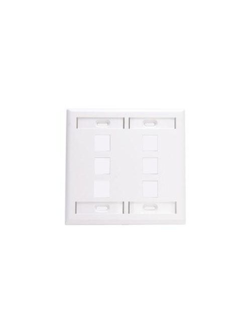 Leviton 42080-6WP 4.56 x 4.5 Inch 2-Gang White Plastic Snap-In Flush Mount Multimedia Wallplate Leviton 42080-6WP 4.56 x 4.5 Inch 2-Gang White Plastic Snap-In Flush Mount Multimedia Wallplate