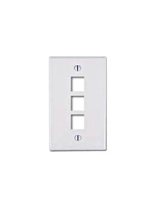 Product image for Leviton 40803-BI 1-Gang 3-Port Ivory Flush Mount Wallplate