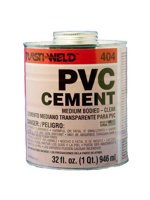 Product image for Plasti-Weld G40436S Medium Bodied 404 Clear PVC Cement, 1-Quart