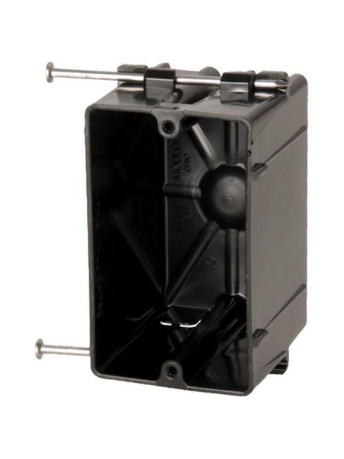 Allied Moulded Products P-181 2-5/8 x 2-1/4 x 3-3/4 Inch 18 In 1-Gang Angled Mid-Nail Switch/Receptacle Outlet Box Allied Moulded Products P-181 2-5/8 x 2-1/4 x 3-3/4 Inch 18 In 1-Gang Angled Mid-Nail Switch/Receptacle Outlet Box
