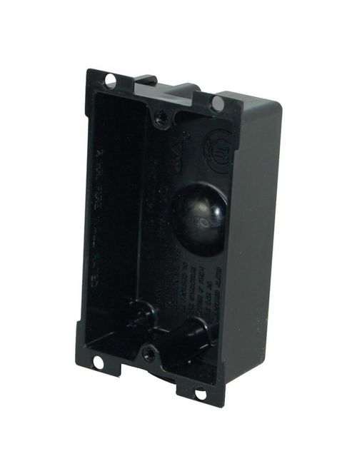 Allied Moulded Products P-108E 1-1/4 x 2-3/8 x 3-5/8 Inch 8 In 1-Gang PVC Switch/Receptacle Outlet Box Allied Moulded Products P-108E 1-1/4 x 2-3/8 x 3-5/8 Inch 8 In 1-Gang PVC Switch/Receptacle Outlet Box