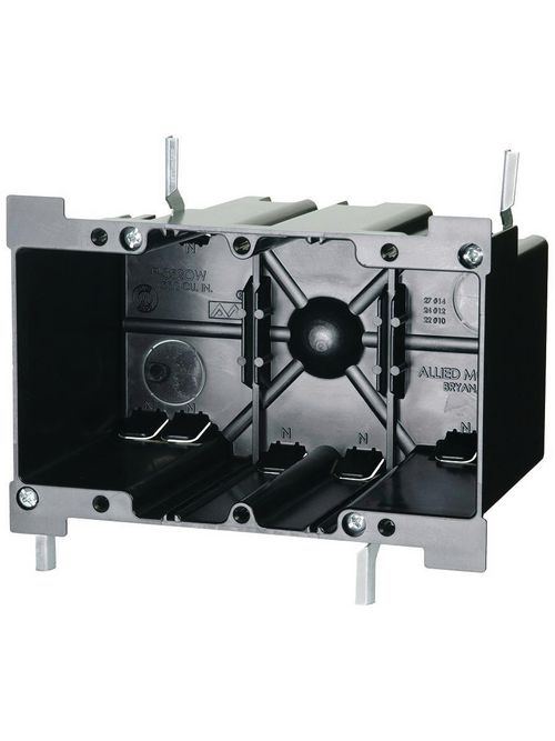 Allied Moulded Products P-352OW 3-25/64 x 5-59/64 x 3-11/16 Inch 52 In 3-Gang Galvanized Steel Switch/Receptacle Outlet Box Allied Moulded Products P-352OW 3-25/64 x 5-59/64 x 3-11/16 Inch 52 In 3-Gang Galvanized Steel Switch/Receptacle Outlet Box
