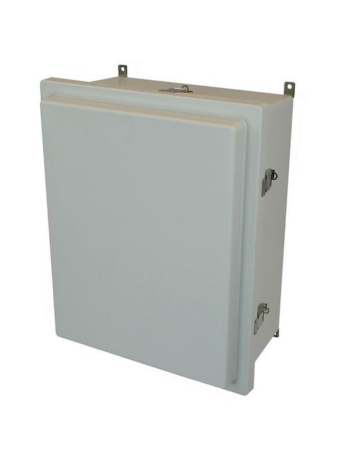 Allied Moulded Products AM2068RL 20 x 16 x 8 Inch NEMA 4X Fiberglass Enclosed Raised Quick Release Latch Hinged Cover Allied Moulded Products AM2068RL 20 x 16 x 8 Inch NEMA 4X Fiberglass Enclosed Raised Quick Release Latch Hinged Cover