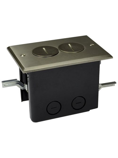 Allied Moulded Products FB-2N Thermoplastic Floor Box 25 In Rectangular Nickel Cover Duplex Device Allied Moulded Products FB-2N Thermoplastic Floor Box 25 In Rectangular Nickel Cover Duplex Device