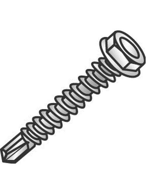 Product image for Cully 79008 10-16 x 1/2" Tek Screws, Hex Washer Head, Zinc
