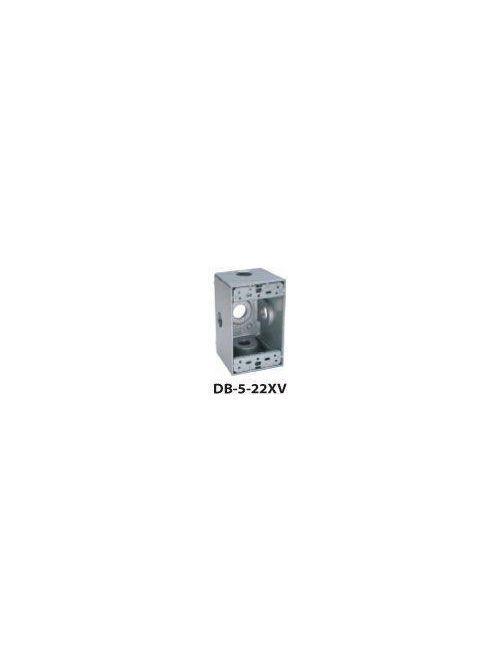 Teddico DB75-22XV 1-Gang 4-9/16 x 2-13/16 x 2-5/8 Inch 3/4 Inch 5-Hub Gray Die-Cast Metal Weatherproof Outlet Box Teddico DB75-22XV 1-Gang 4-9/16 x 2-13/16 x 2-5/8 Inch 3/4 Inch 5-Hub Gray Die-Cast Metal Weatherproof Outlet Box