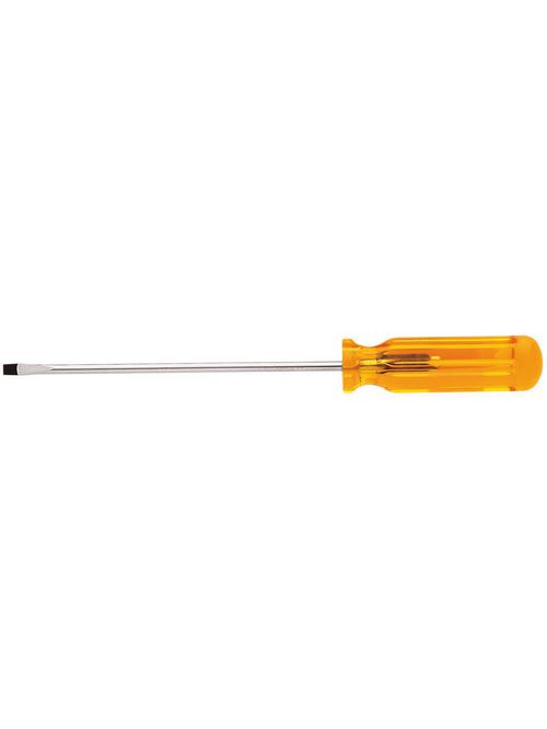 Klein Tools A316-10 3/16 x 13-5/8 Inch Round-Shank Amber Plastic Handle Cabinet-Tip Screwdriver Klein Tools A316-10 3/16 x 13-5/8 Inch Round-Shank Amber Plastic Handle Cabinet-Tip Screwdriver