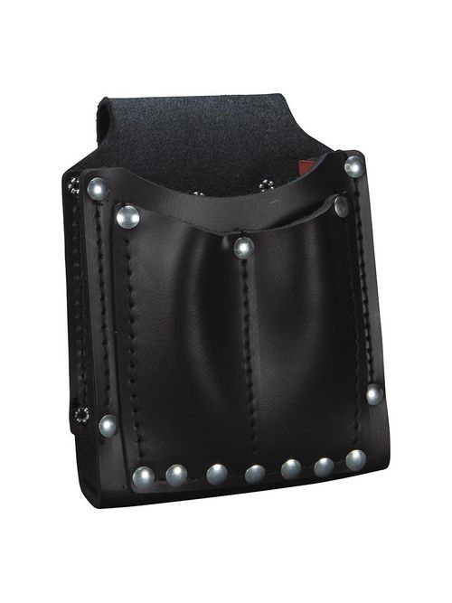 Klein Tools 5145 5-1/4 x 7 Inch Leather Tunnel 3-Pocket Utility Pouch Klein Tools 5145 5-1/4 x 7 Inch Leather Tunnel 3-Pocket Utility Pouch