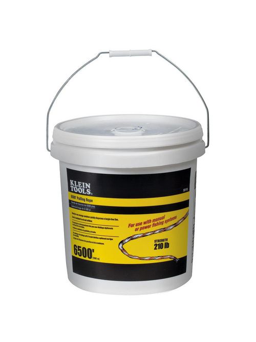 Klein 56110 210 lb 5 Gallon Bucket Polypropylene Fish Tape Pull Line with Orange Tracer Klein 56110 210 lb 5 Gallon Bucket Polypropylene Fish Tape Pull Line with Orange Tracer