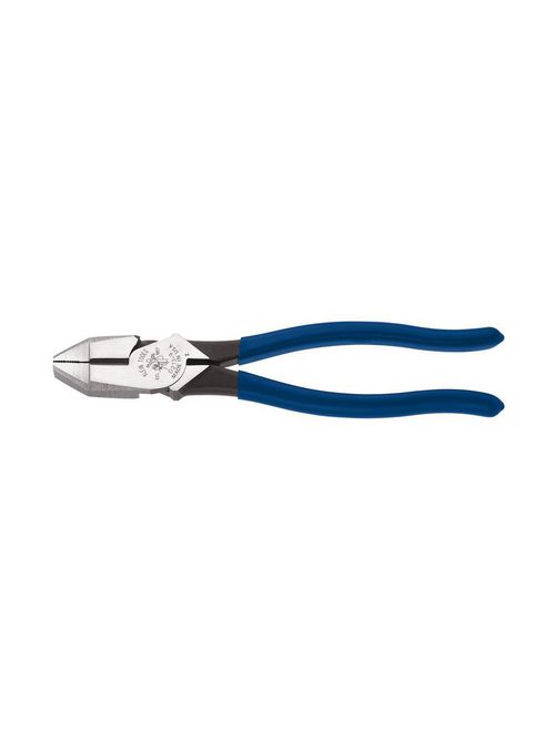 Klein Tools D213-9 1-19/32 x 1-1/4 x 5/8 Inch Plastic Dipped Dark Blue Handle High Leverage Square Side Cutting Pliers Klein Tools D213-9 1-19/32 x 1-1/4 x 5/8 Inch Plastic Dipped Dark Blue Handle High Leverage Square Side Cutting Pliers