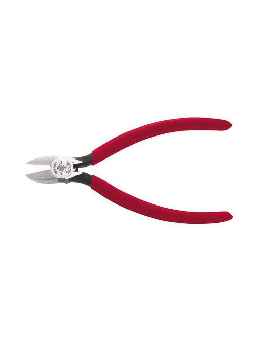 Klein Tools D210-6C 13/16 x 11/16 x 7/16 Inch Plastic Dipped Red Handle Semi Flush Diagonal Cutting Pliers Klein Tools D210-6C 13/16 x 11/16 x 7/16 Inch Plastic Dipped Red Handle Semi Flush Diagonal Cutting Pliers