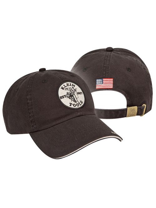 Klein 96875 Black Embroidered American Flag Hat with Lineman Logo Product image for Klein 96875 Black Embroidered American Flag Hat with Lineman Logo