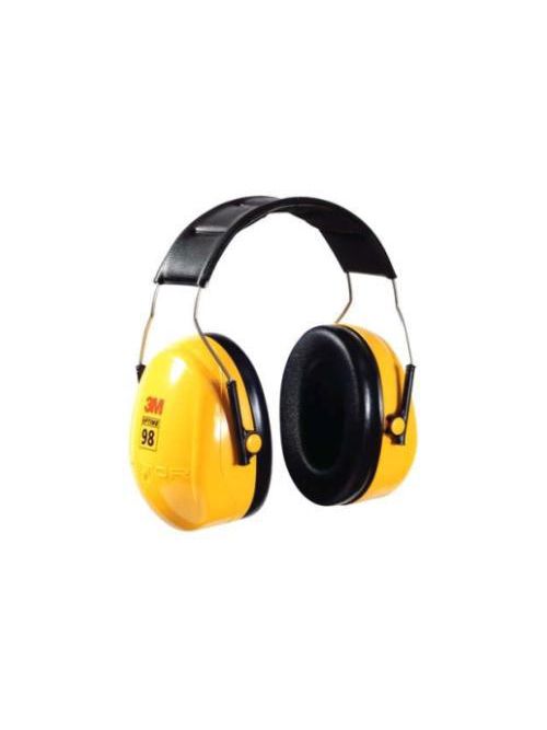 Product image for 3M H9A Peltor Optime 98 Yellow Noise Reduction Rating 25 dB 10/Case Over-The-Head Hearing Protection