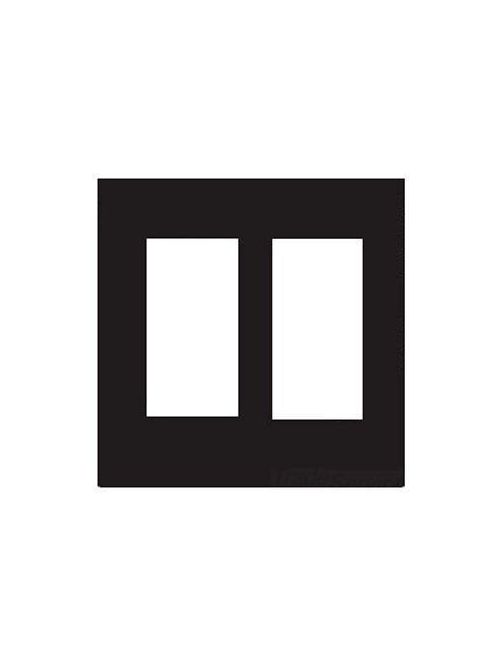 Product image for Mulberry 86835 2-Gang White Semi Gloss Steel 2-Block Duplex/GFI Receptacle Wallplate