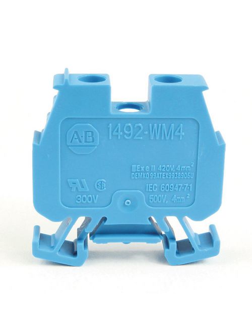 Allen-Bradley 1492-WM4-B IEC Blue One Circuit Miniature Feed-Through Terminal Block Allen-Bradley 1492-WM4-B IEC Blue One Circuit Miniature Feed-Through Terminal Block