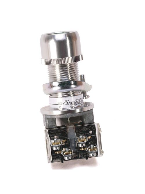 Allen Bradley 800H-AP7A 30.5 mm NEMA 7/9 600 VAC 1NO 1NC Blue Momentary Flush Non-Illuminated Push Button Allen Bradley 800H-AP7A 30.5 mm NEMA 7/9 600 VAC 1NO 1NC Blue Momentary Flush Non-Illuminated Push Button