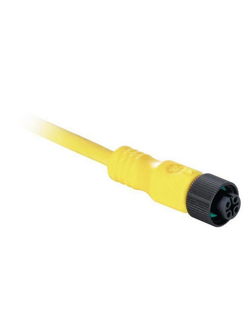 Product image for Allen-Bradley 889B-R4AC-10 EAC Micro M12 Reverse Key Female R-Ang 4 Pin PVC Yellow Unshielded Cable
