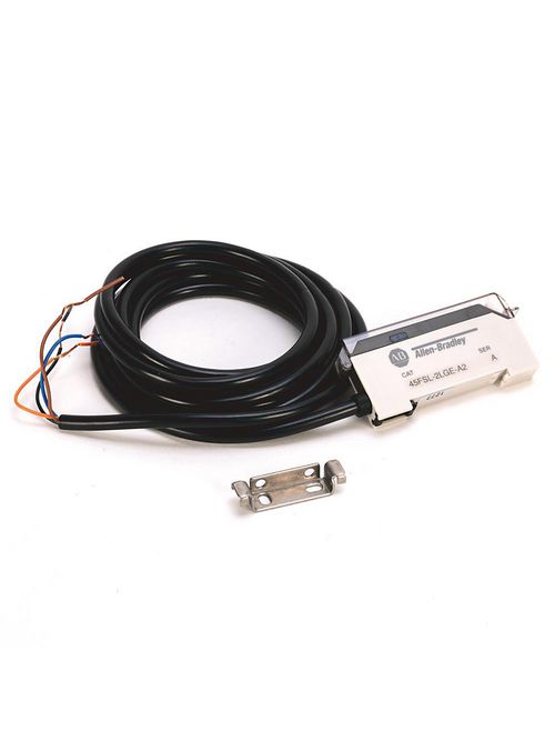 Allen-Bradley 45FSL-2LHE-P4 12 to 24 VDC PNP Red Polycarbonate General Purpose Fiber Optic Photoelectric Sensor Allen-Bradley 45FSL-2LHE-P4 12 to 24 VDC PNP Red Polycarbonate General Purpose Fiber Optic Photoelectric Sensor