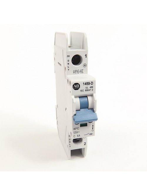Product image for Allen Bradley 1489-D1C060 6 Amp Miniature Circuit Breaker