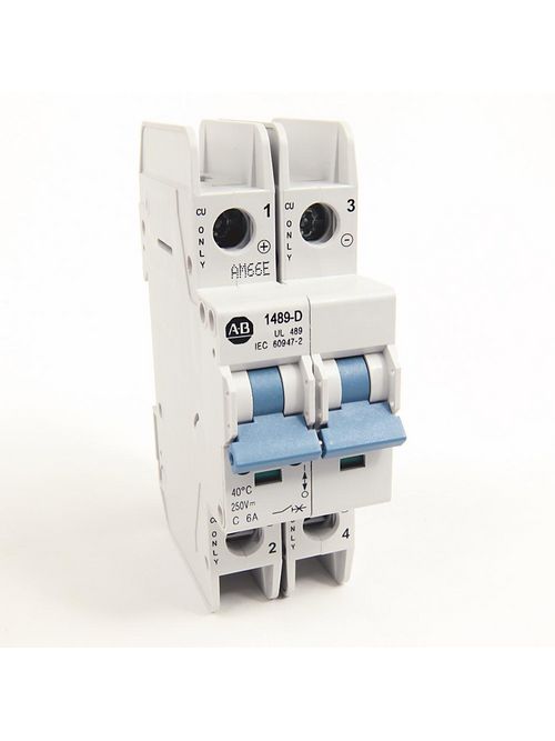 Product image for Allen Bradley 1489-D2C060 UL 489 6 Amp Miniature Circuit Breaker