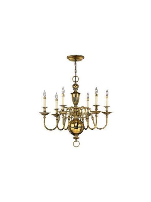Product image for Cambridge 6 Light Medium Chandelier - Burnished Brass