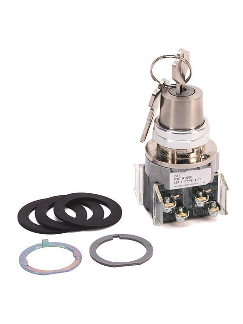Allen-Bradley 800T-H3108A 30.5 mm Type 4/13 2-Position Maintained 1 NO - 1 NC Cylinder Lock Selector Switch Allen-Bradley 800T-H3108A 30.5 mm Type 4/13 2-Position Maintained 1 NO - 1 NC Cylinder Lock Selector Switch