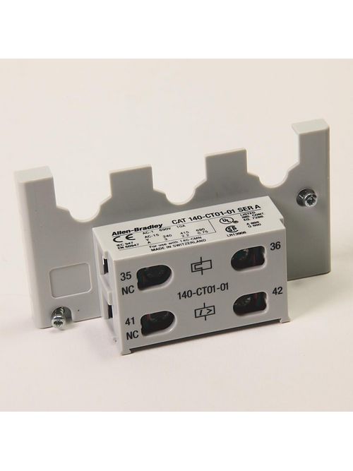 Product image for Allen Bradley 140-CT01-01 2 NO Front Mounted Auxiliary Contact
