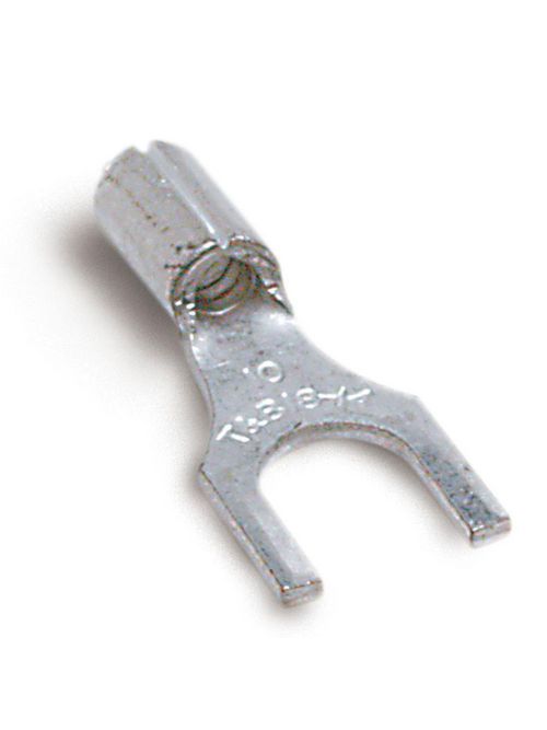 Thomas & Betts C10-14F 1/4 Inch Bolt Hole 12-10 AWG Wire Range Metallic Non-Insulated Fork Terminal Thomas & Betts C10-14F 1/4 Inch Bolt Hole 12-10 AWG Wire Range Metallic Non-Insulated Fork Terminal