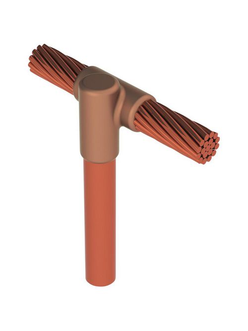 Product image for Erico VWR182Q Cable to Ground Rod or Other Rounds, VW, Copper-bonded, 0.75" dia, 4/0 Concentric