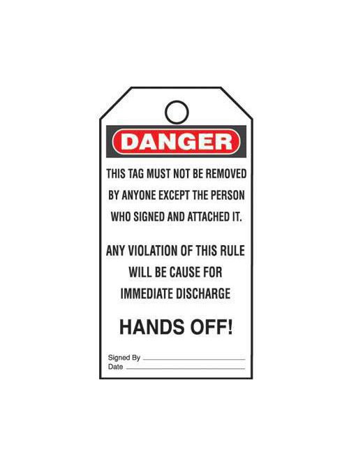 PAN PVT-62-Q TAG,DANGER THIS TAG.., PAN PVT-62-Q TAG,DANGER THIS TAG..,