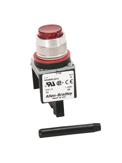 Allen-Bradley 800MR-P16W 22.5 mm NEMA 13 120 VAC White Transformer Stab Terminal Standard Pilot Light Allen-Bradley 800MR-P16W 22.5 mm NEMA 13 120 VAC White Transformer Stab Terminal Standard Pilot Light