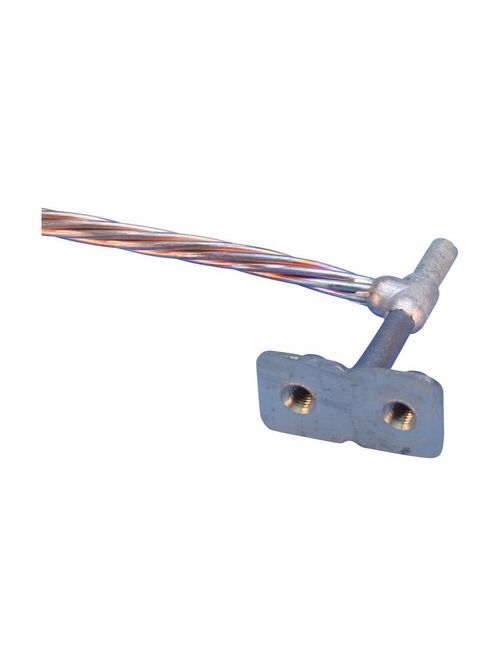 Product image for Erico B530C2Q48 Ground Point Assembly, RA Configuration, B1622Q Ground Plate, 4/0 Stranded, 48" Cable