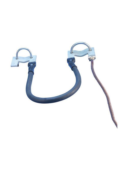 Product image for Erico A239HC2S242Q2LH Prefabricated Gate Jumper Assembly with Ground Leads, Left Hand, 4" Gate, 1 1/2" Post, 4/0 Stranded, 2' Ground